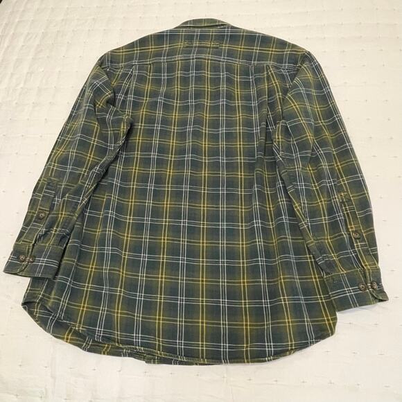 Duluth Trading Co Men’s L Green Plaid Flannel Shirt Long Sleeve Button-Down - Picture 6 of 11